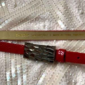 Chico’s red snakeskin belt size L
